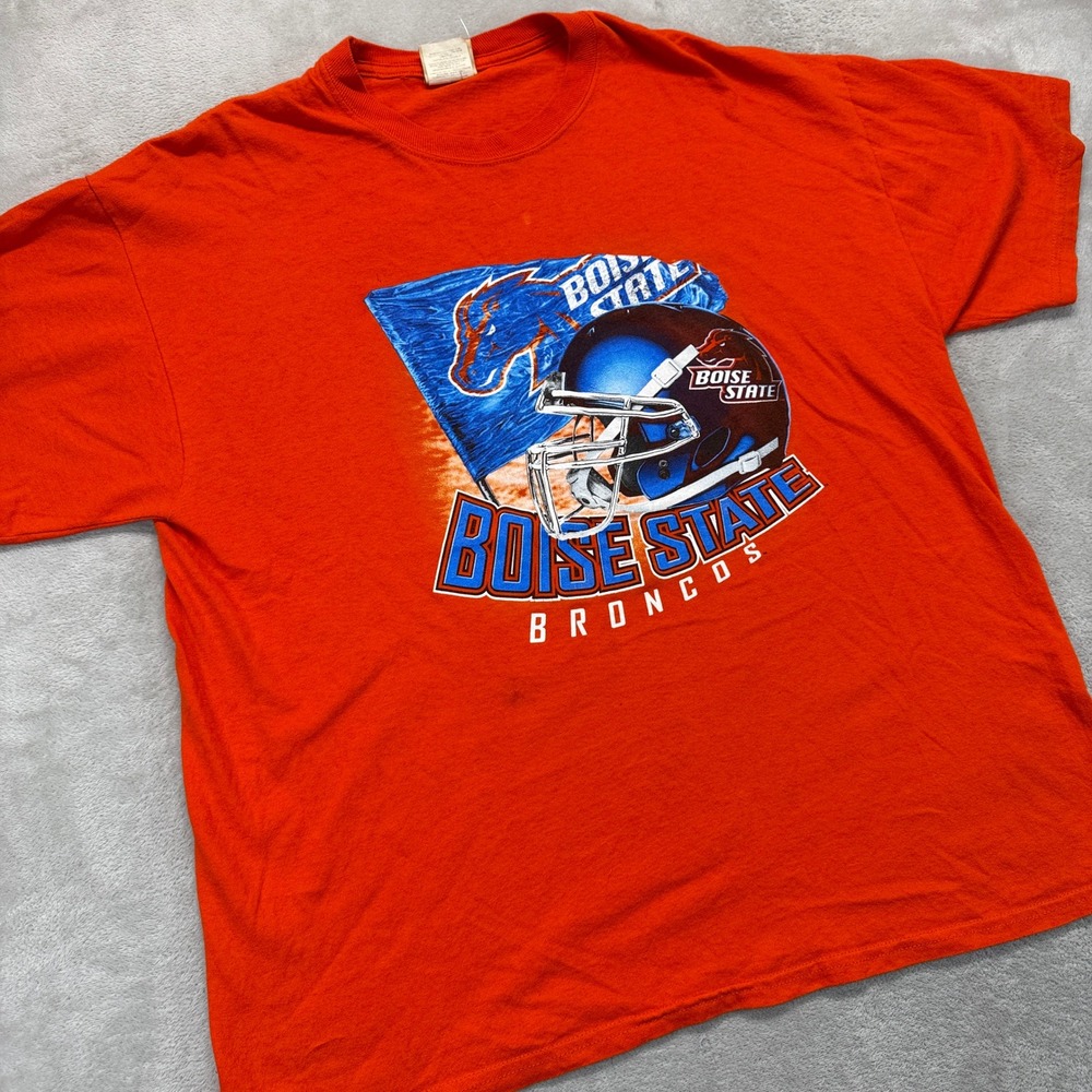 VTG Boise State‎ Broncos Shirt Men XL Orange Graphic Football College NCAA Y2K